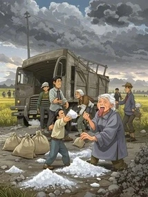 Villagers Overturned after Looting Industrial Salt